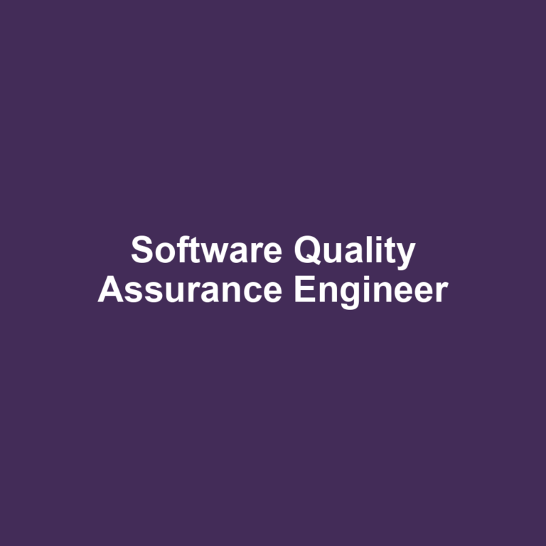 Software Quality Assurance Engineer