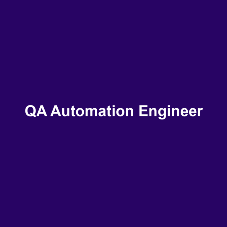 QA Automation Engineer