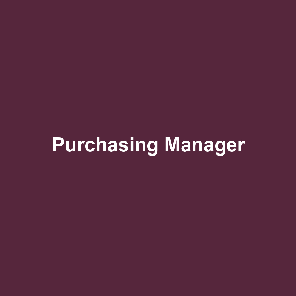 Purchasing Manager