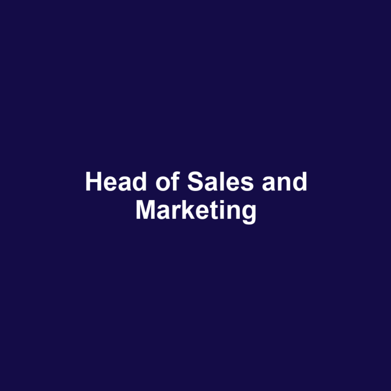 Head of Sales and Marketing