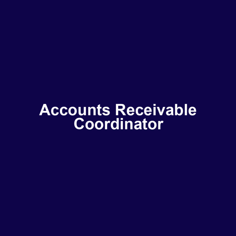 Accounts Receivable Coordinator