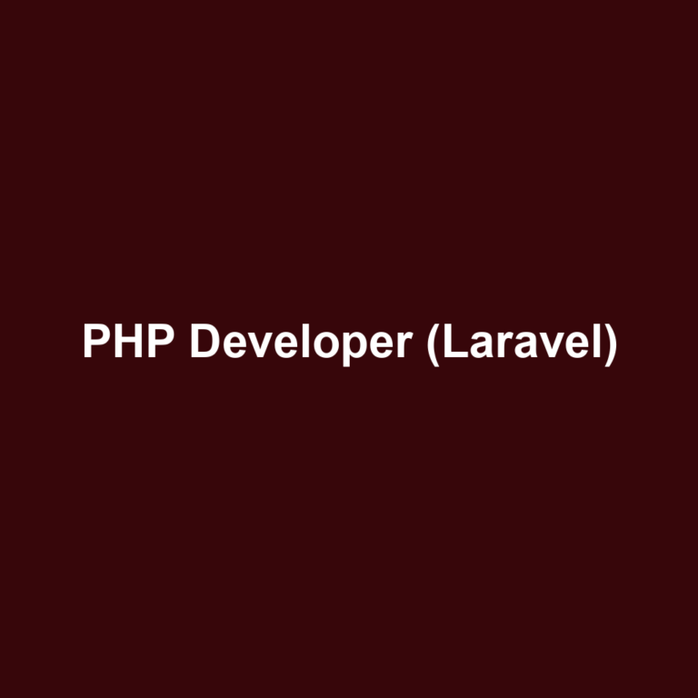 PHP Developer (Laravel)