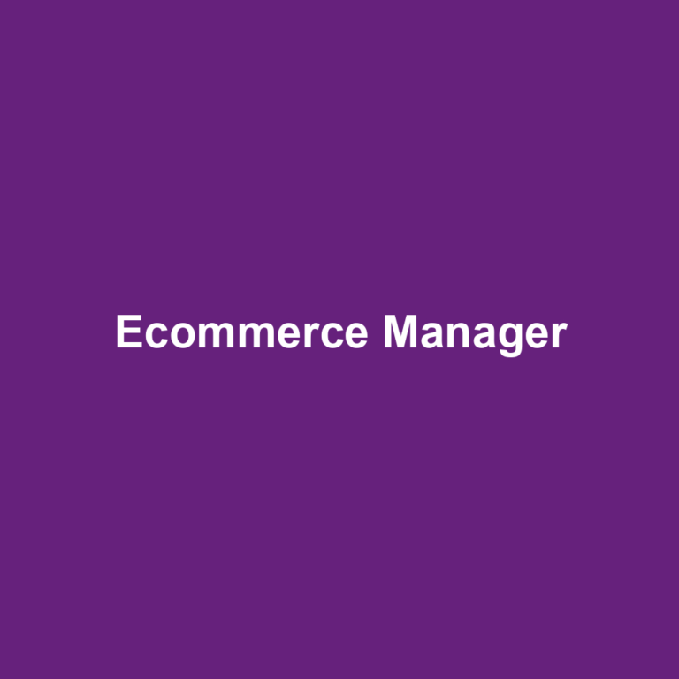 Ecommerce Manager