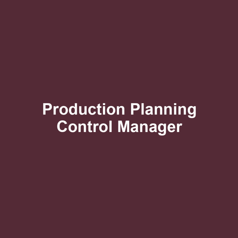 Production Planning Control Manager