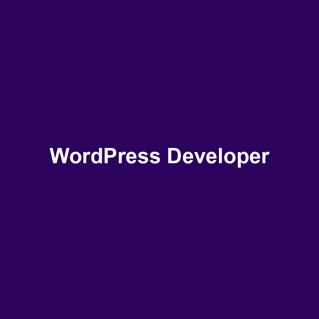 WordPress Developer