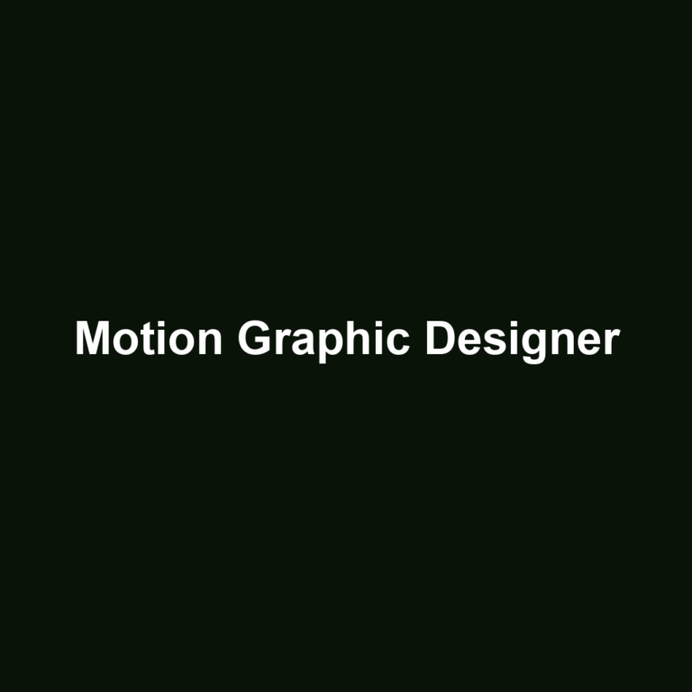 Motion Graphic Designer