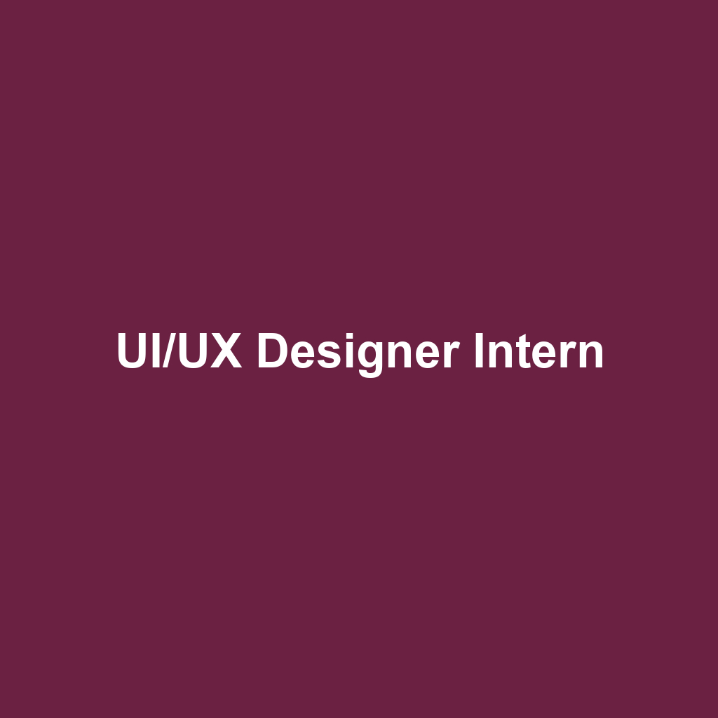 UI/UX Designer Intern