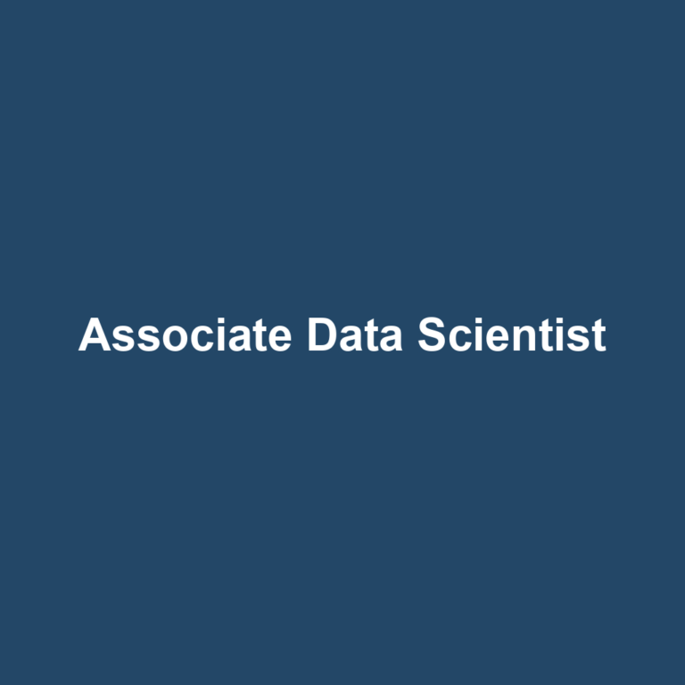 Associate Data Scientist