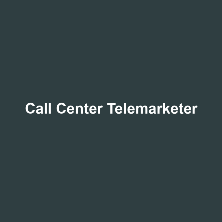 Call Center Telemarketer