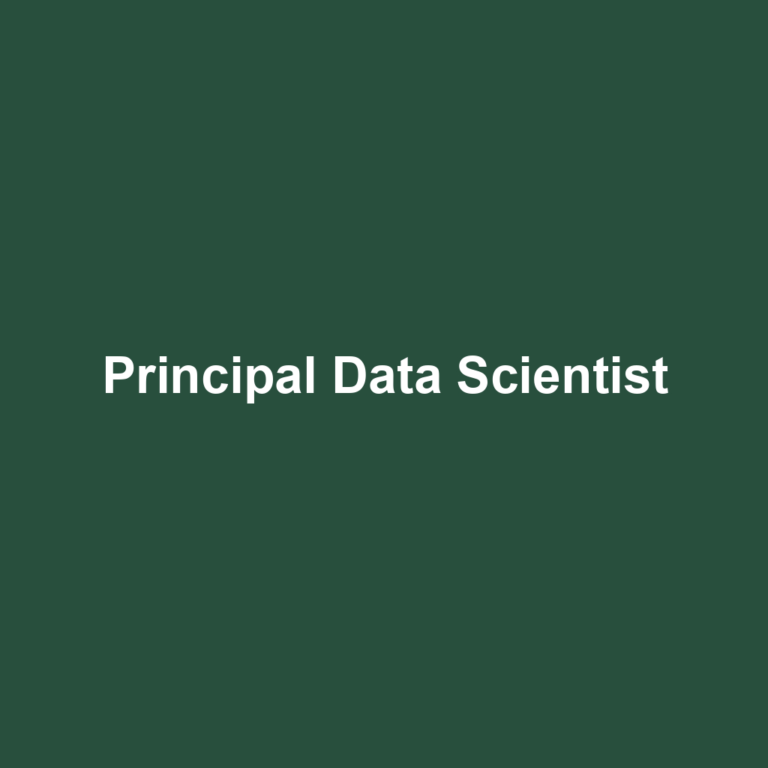 Principal Data Scientist