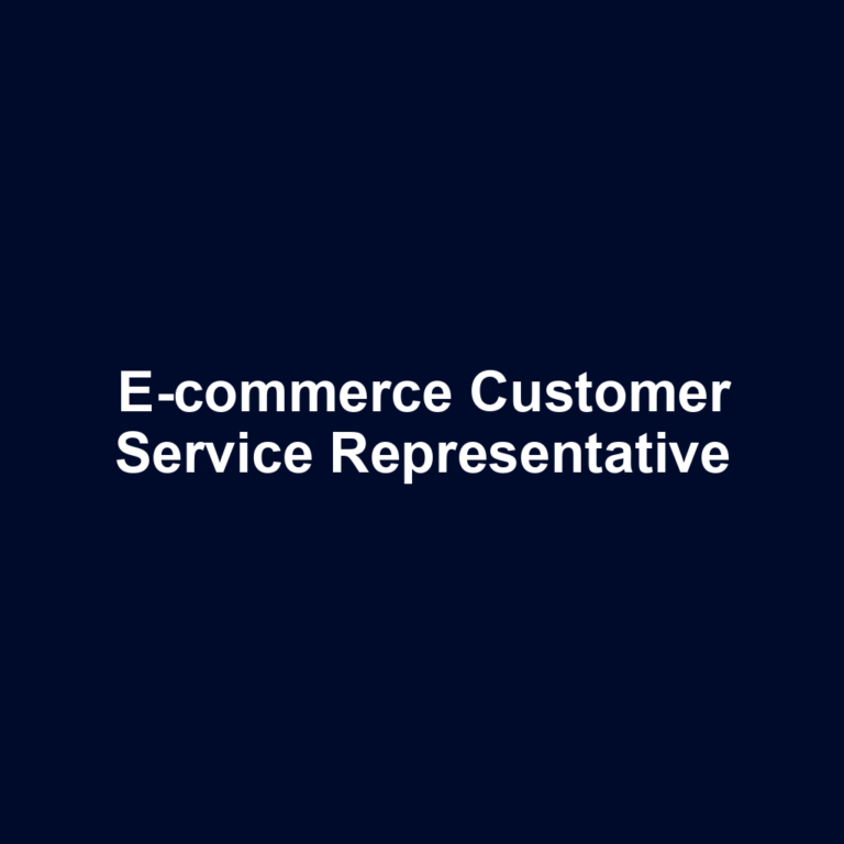 E-commerce Customer Service Representative