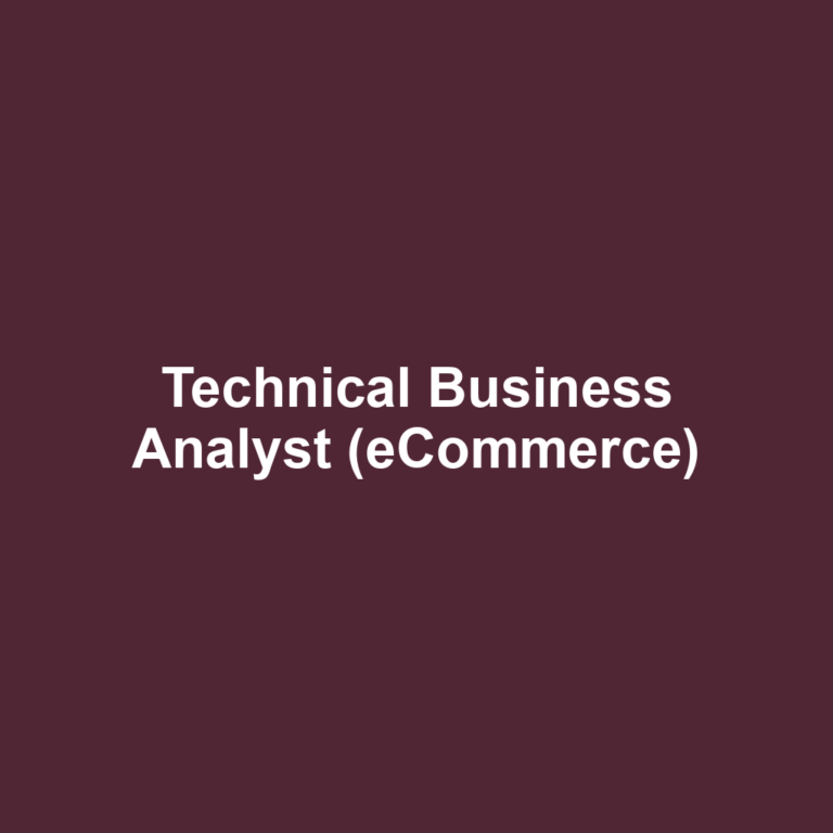 Technical Business Analyst (eCommerce)