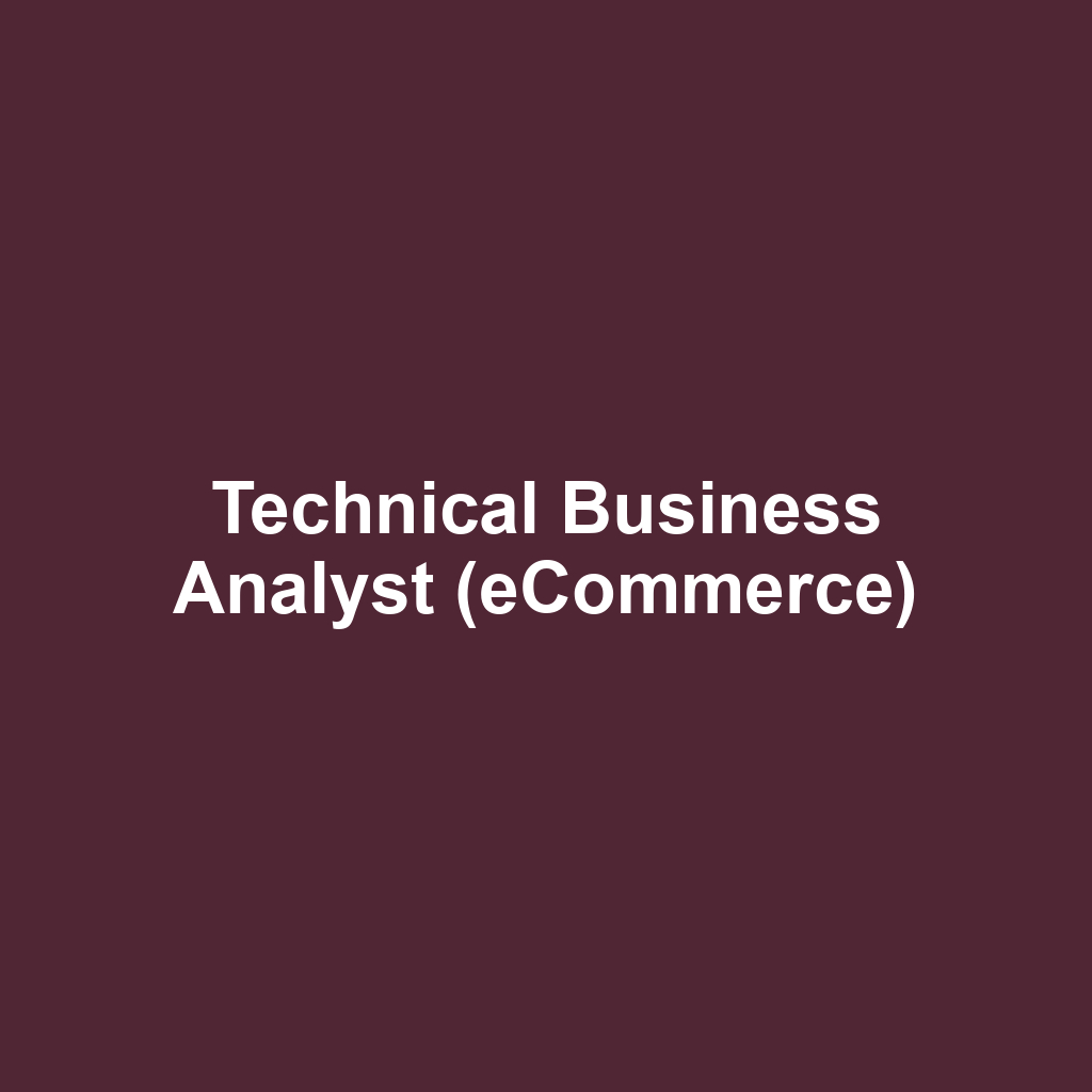 Technical Business Analyst (eCommerce)