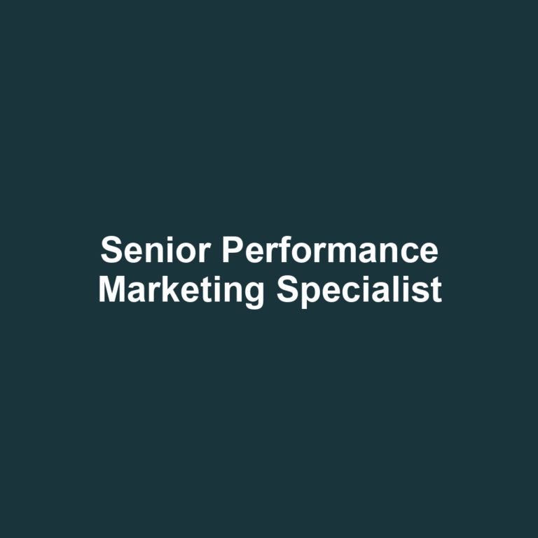 Senior Performance Marketing Specialist