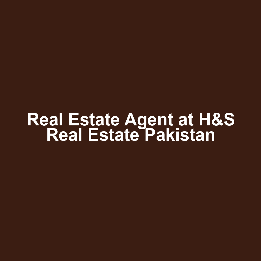 Real Estate Agent at H&S Real Estate Pakistan