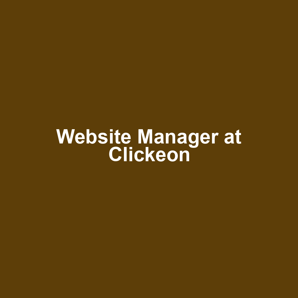 Website Manager at Clickeon