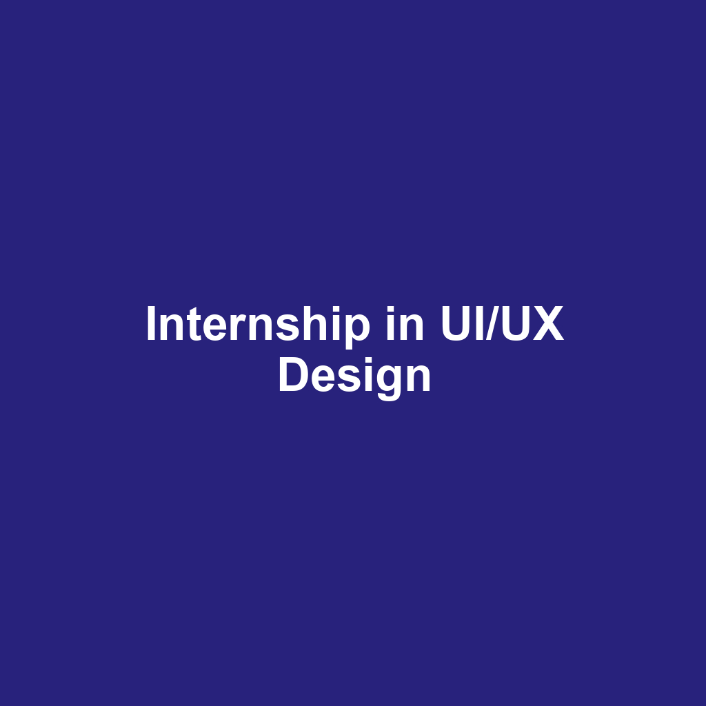 Internship in UI/UX Design