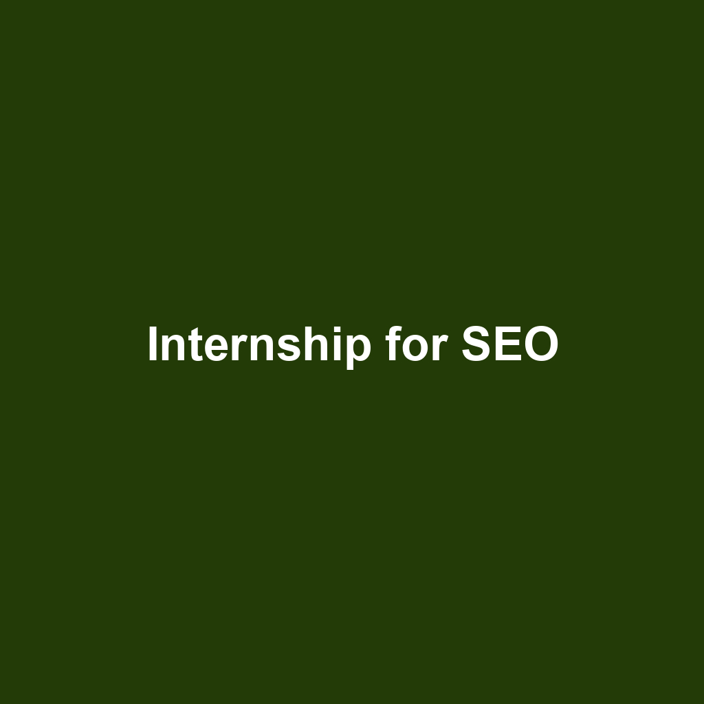 Internship for SEO