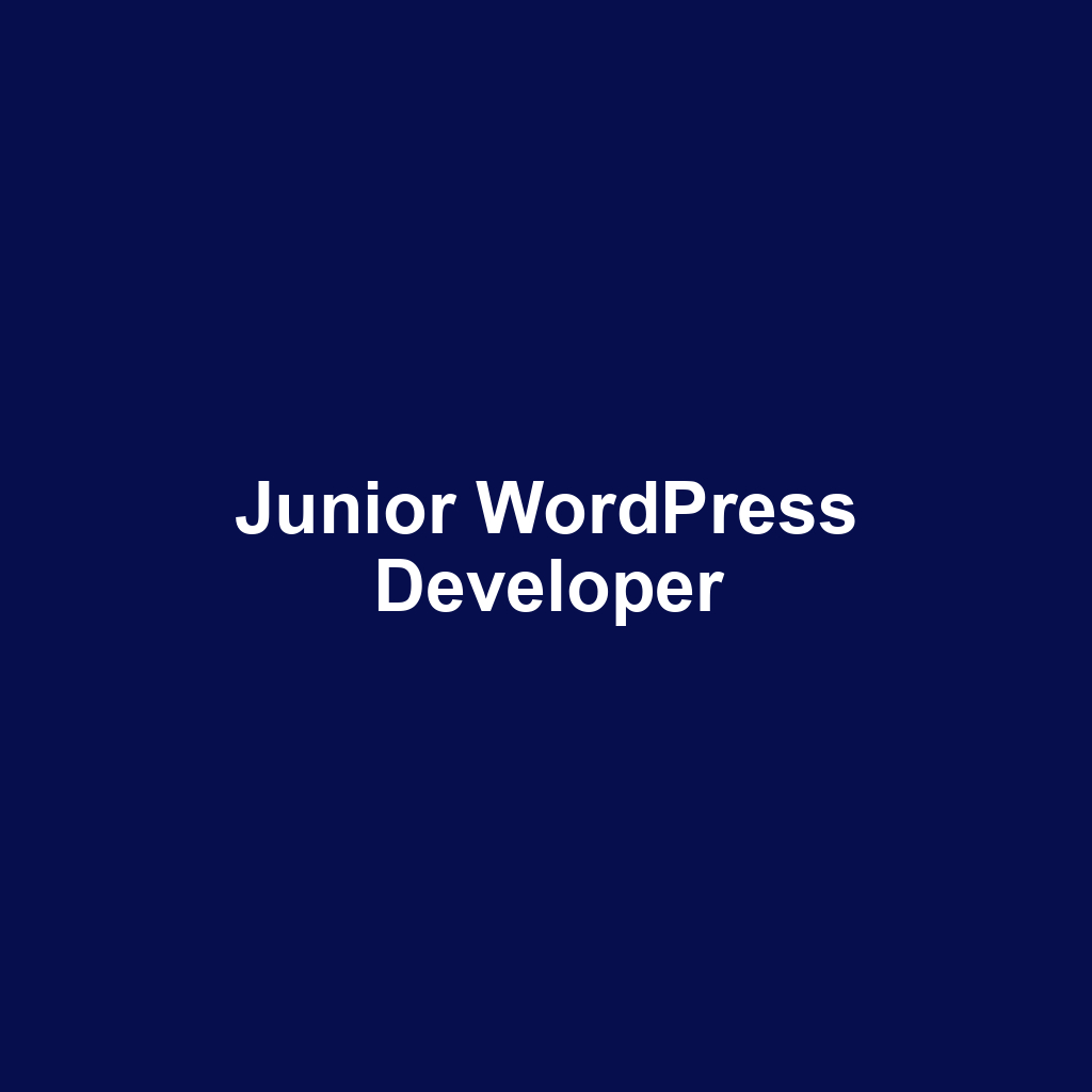 Junior WordPress Developer