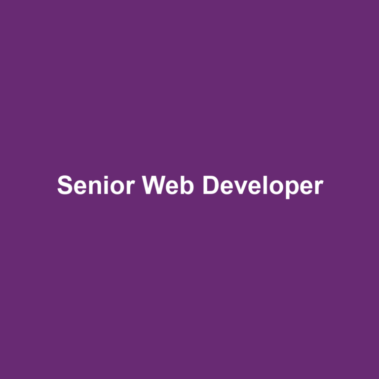 Senior Web Developer