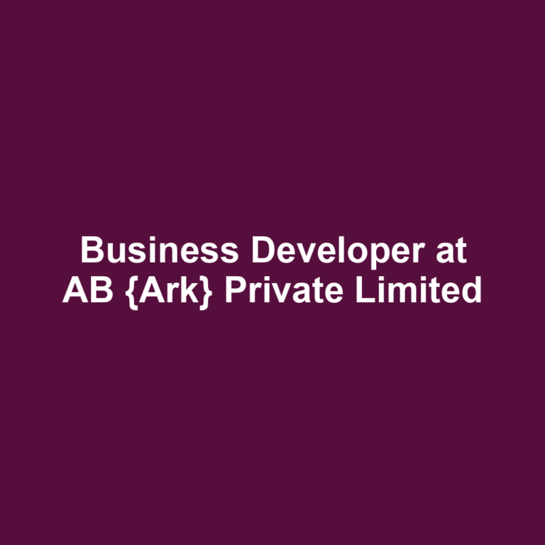 Business Developer at AB {Ark} Private Limited