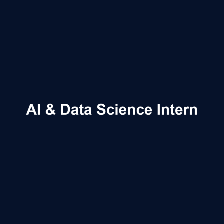 AI & Data Science Intern