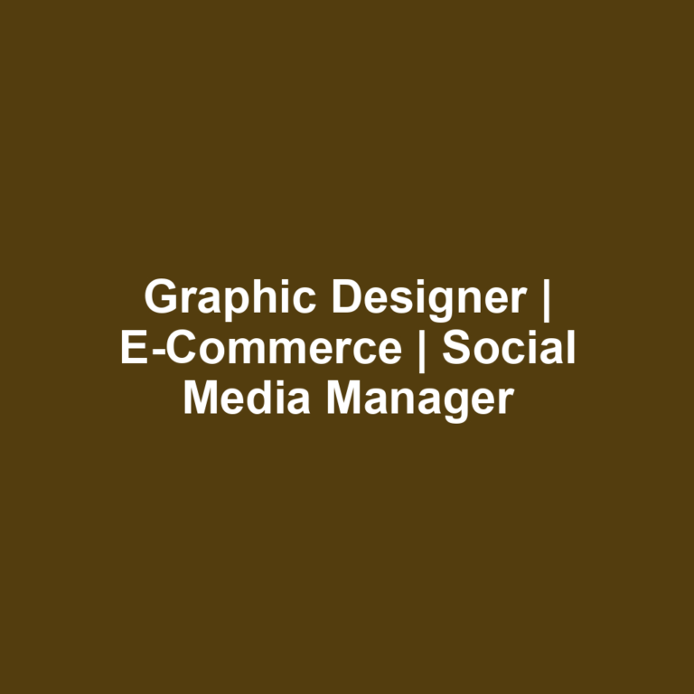 Graphic Designer | E-Commerce | Social Media Manager