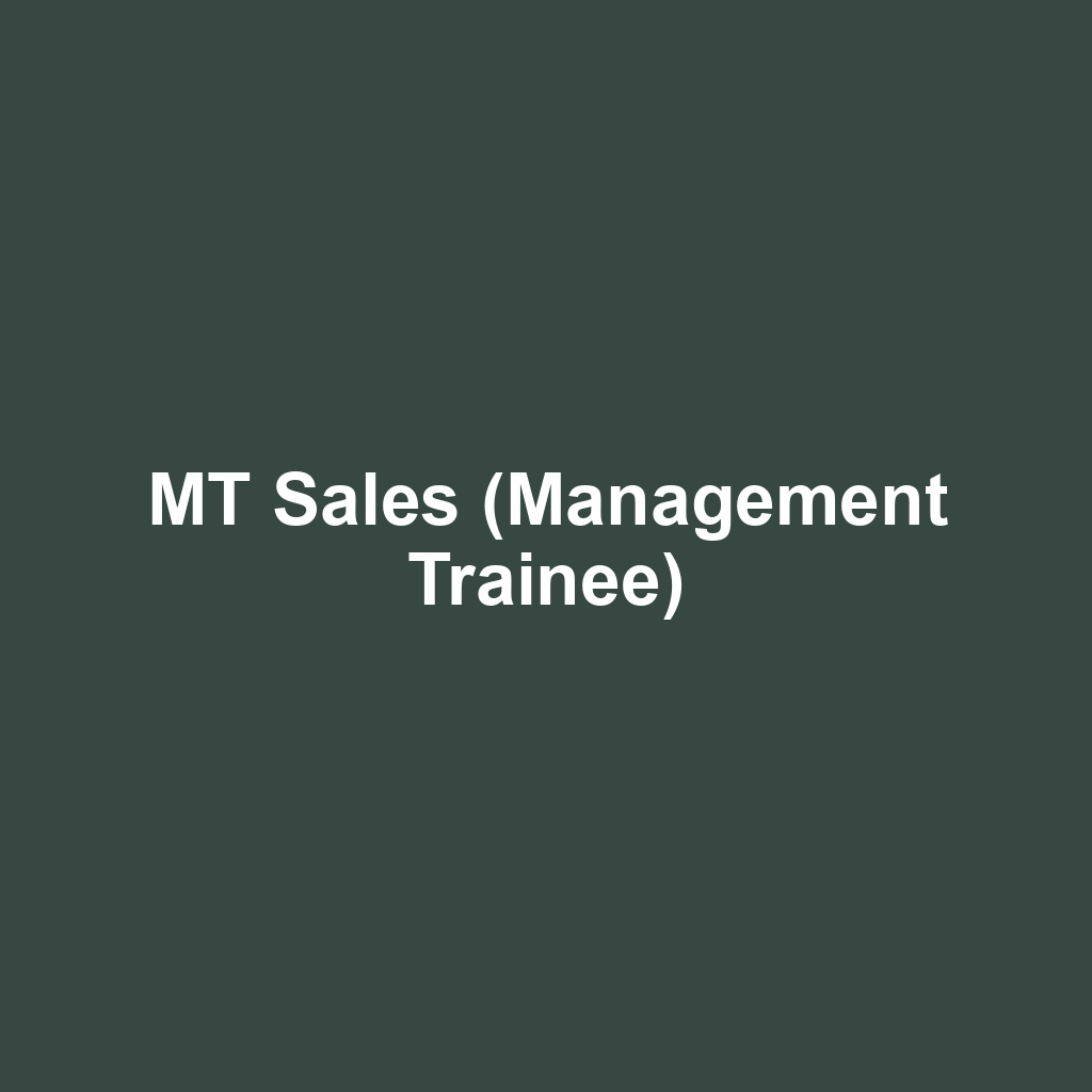 MT Sales (Management Trainee)