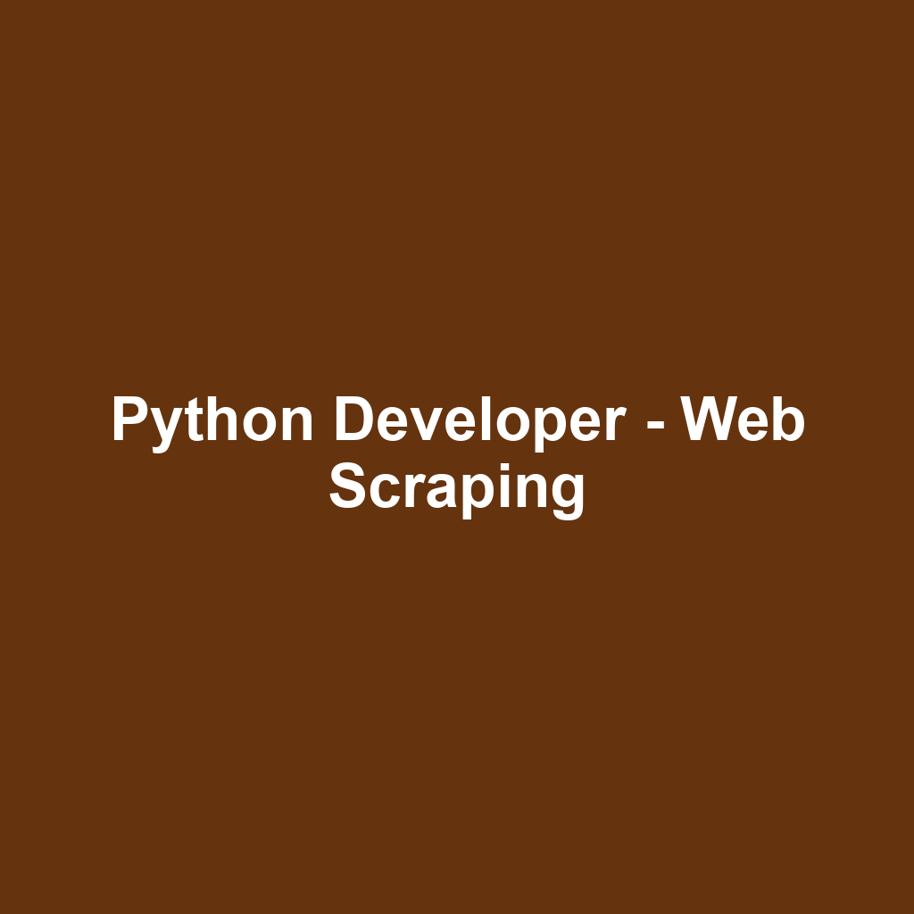 Python Developer - Web Scraping