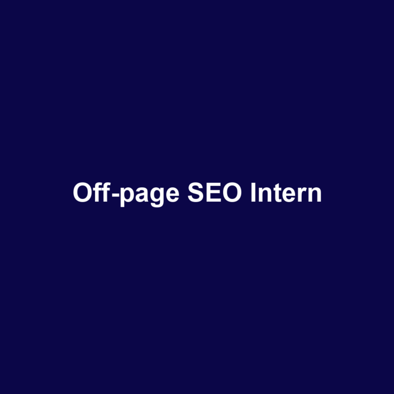 Off-page SEO Intern