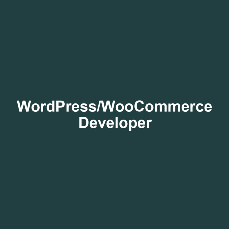 WordPress/WooCommerce Developer