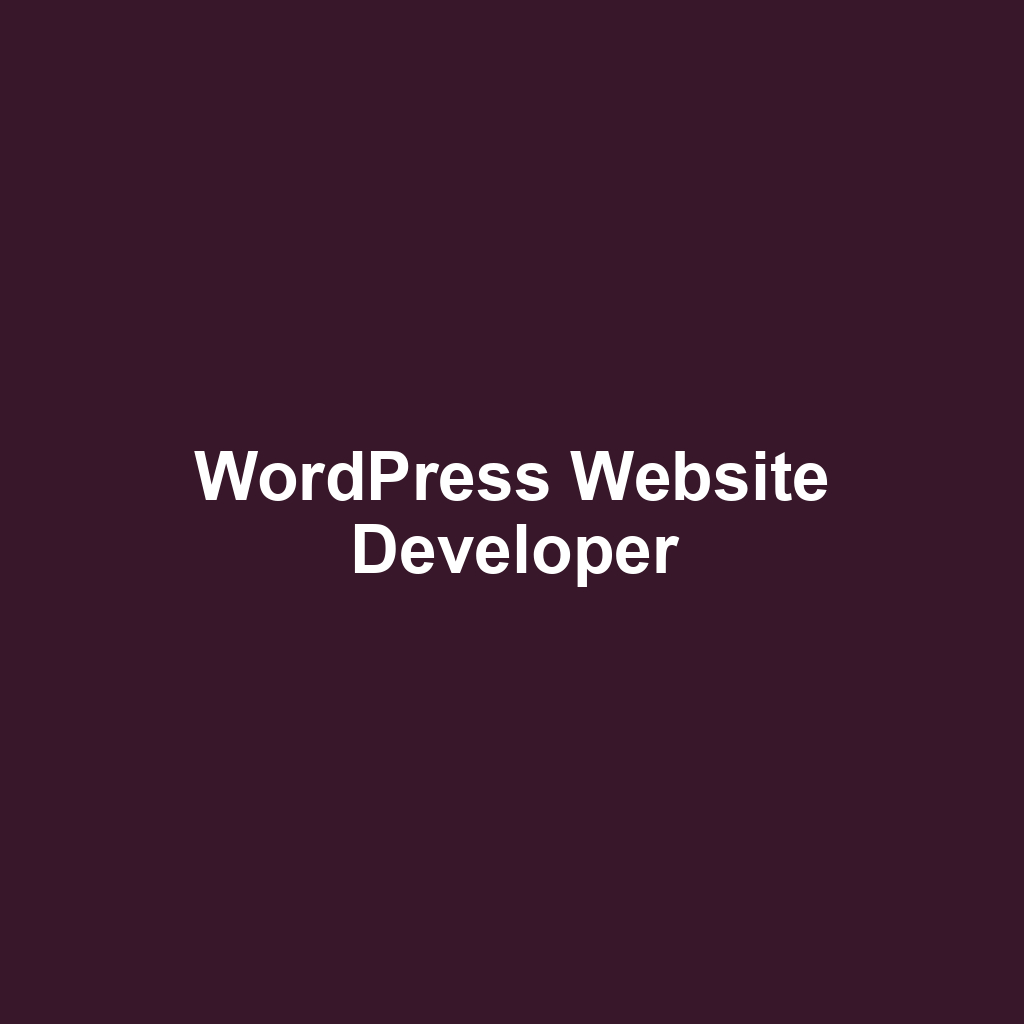 WordPress Website Developer