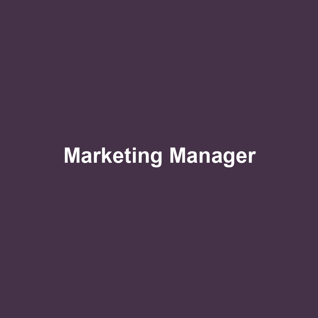 Marketing Manager