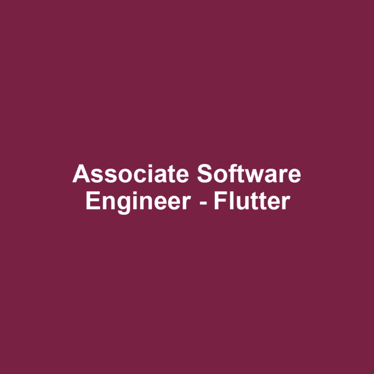 Associate Software Engineer - Flutter