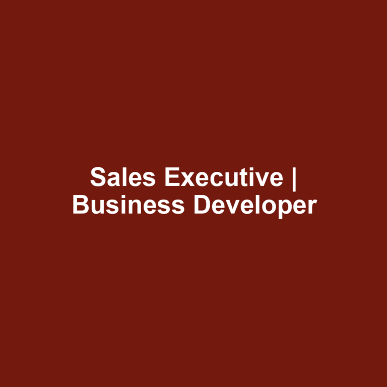 Sales Executive | Business Developer