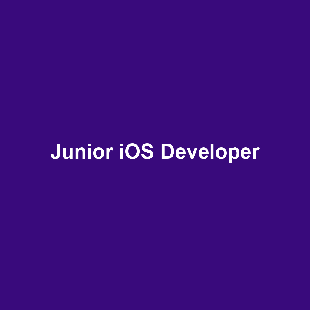 Junior iOS Developer