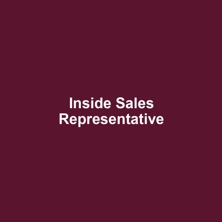 Inside Sales Representative