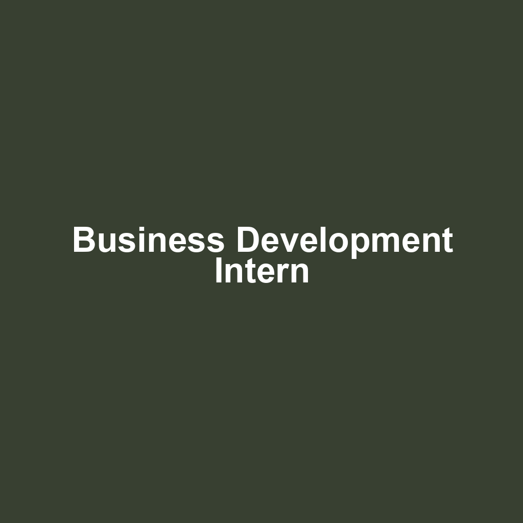 Business Development Intern