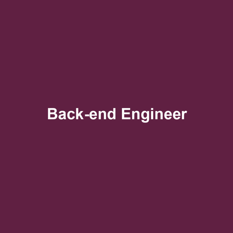 Back-end Engineer