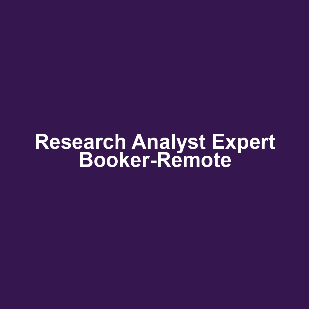 Research Analyst Expert Booker-Remote