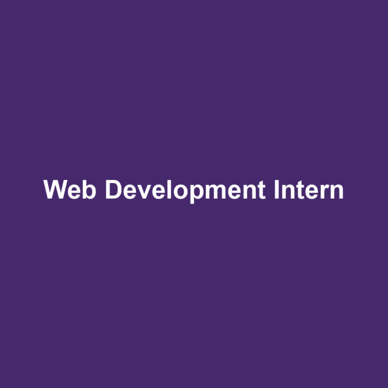 Web Development Intern