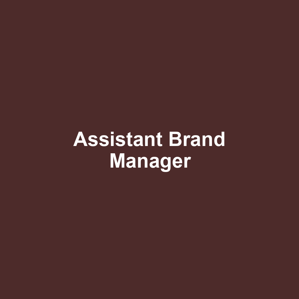 Assistant Brand Manager