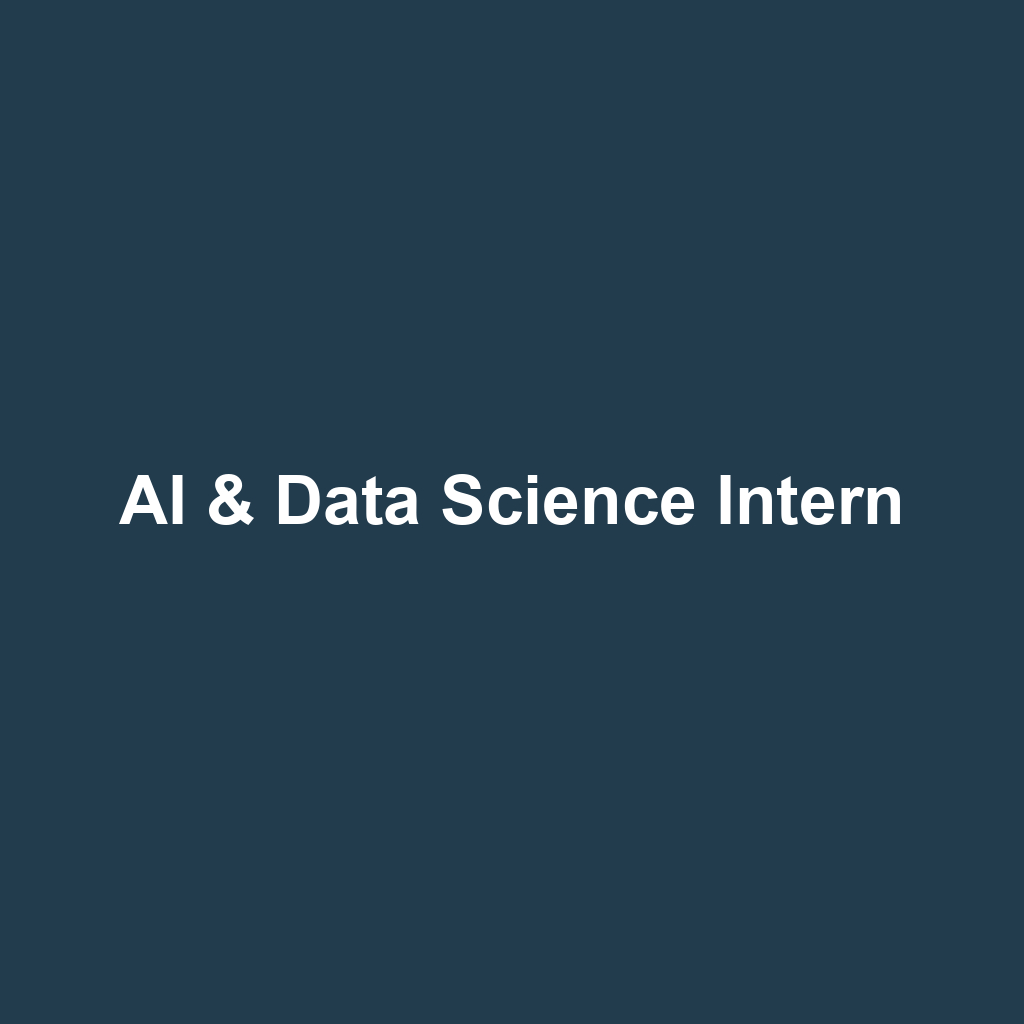 AI & Data Science Intern