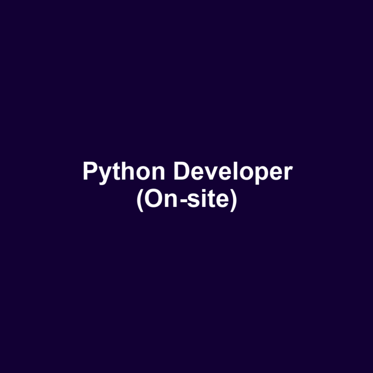 Python Developer (On-site)