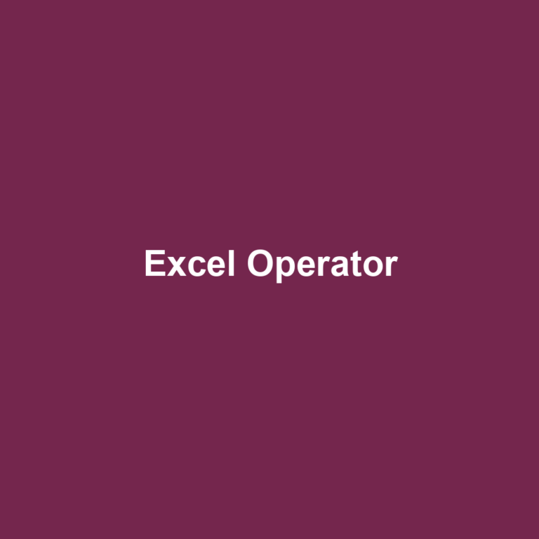 Excel Operator