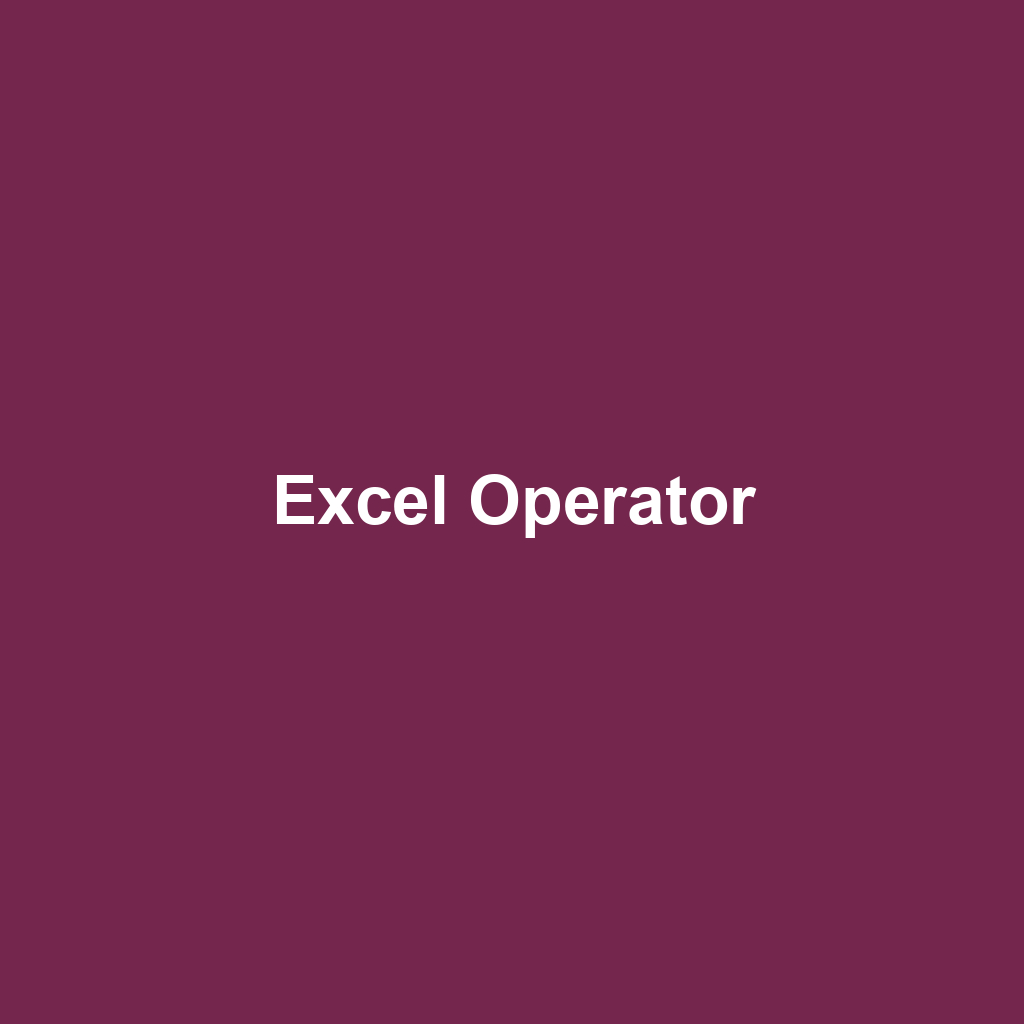 Excel Operator