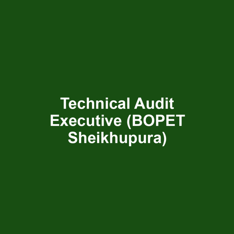 Technical Audit Executive (BOPET Sheikhupura)