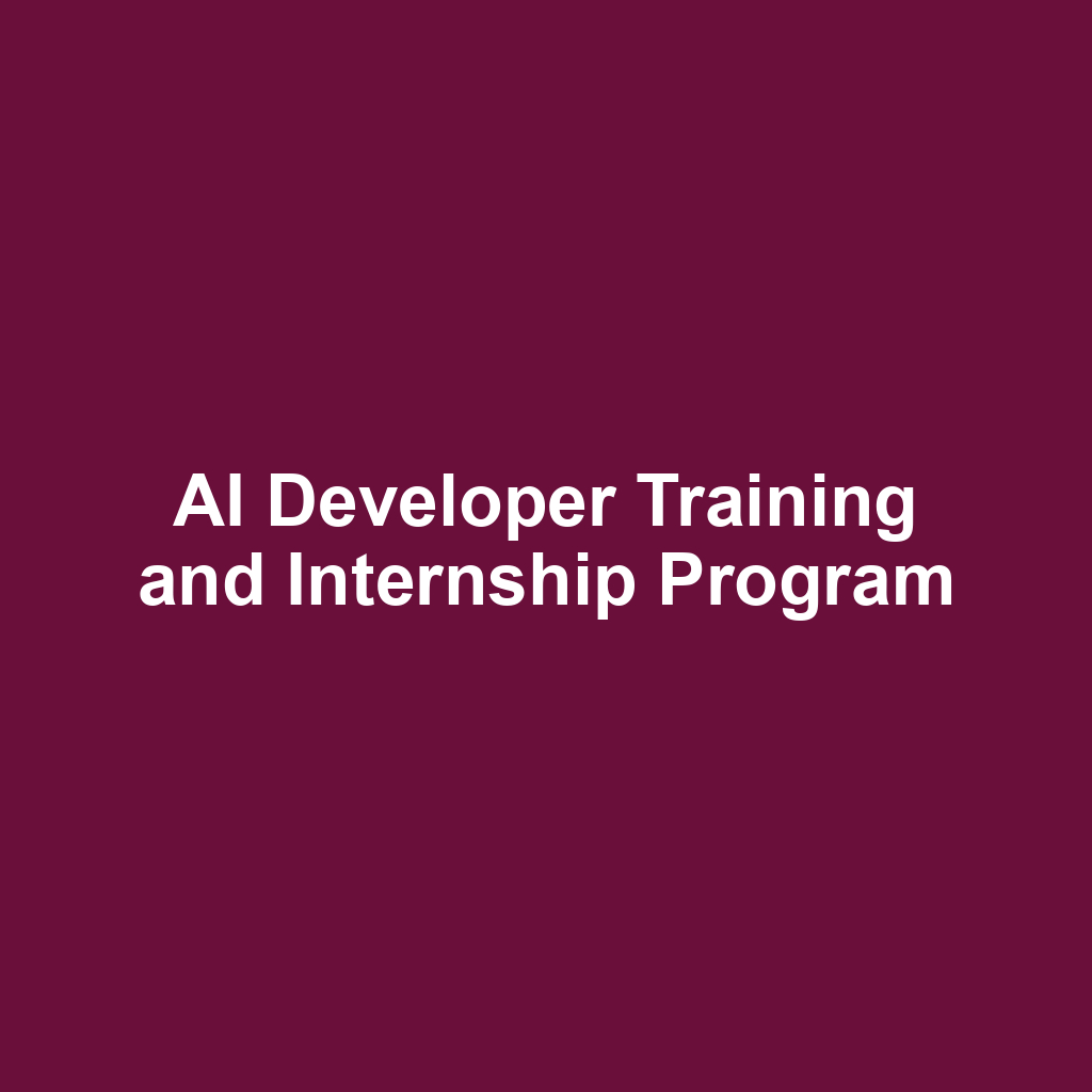 AI Developer Training and Internship Program