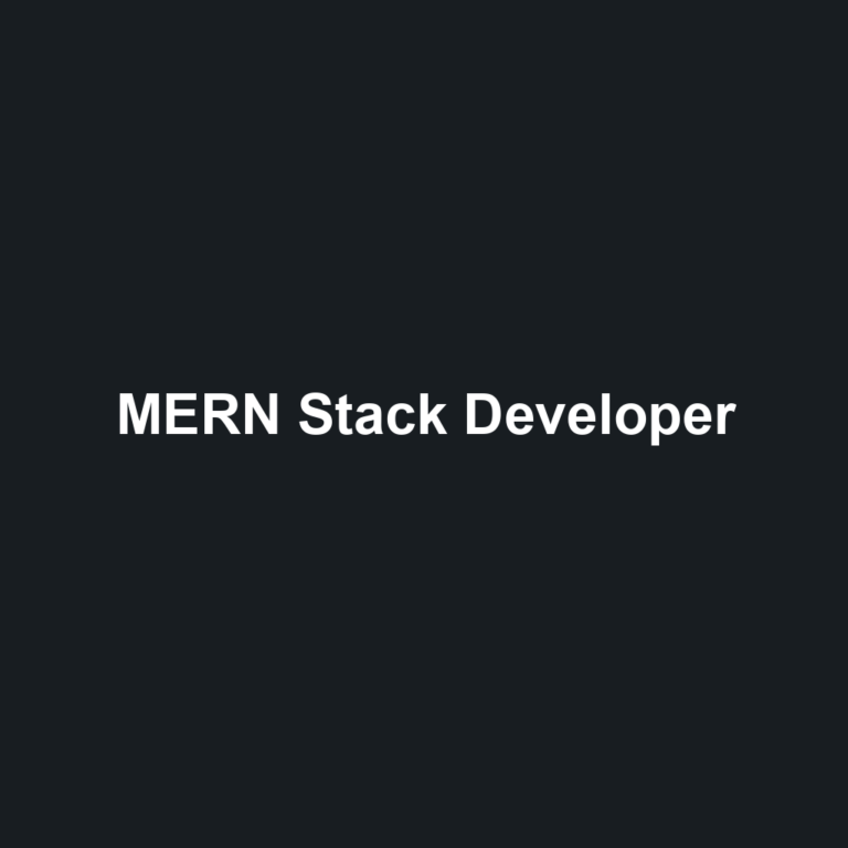 MERN Stack Developer