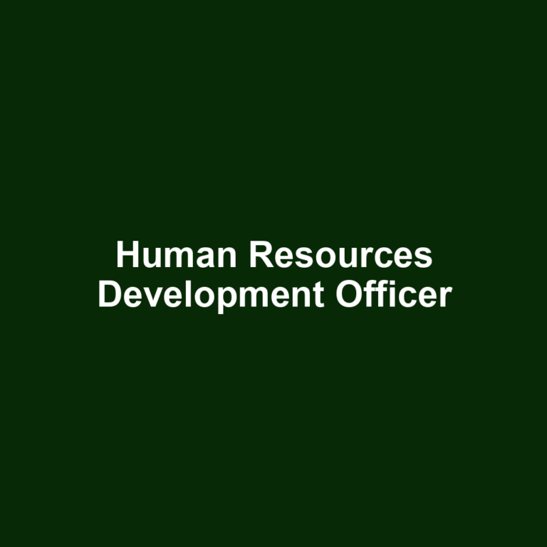 Human Resources Development Officer